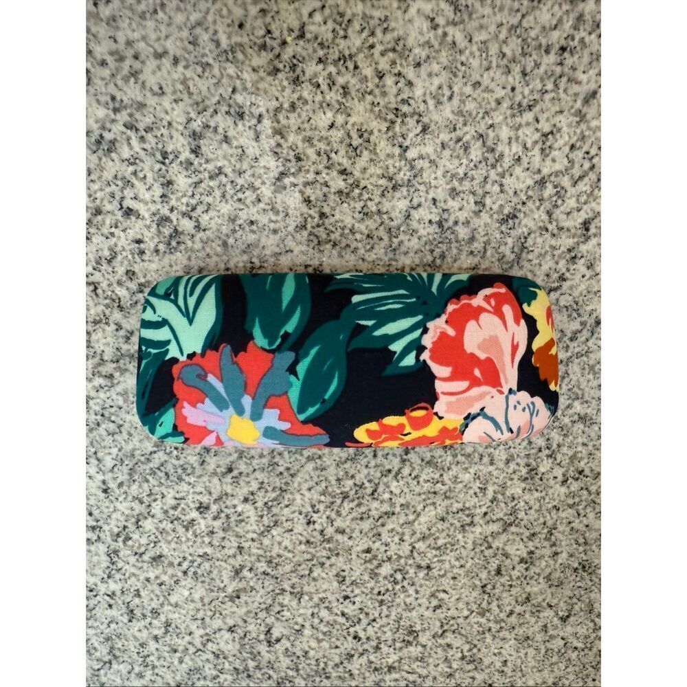 Vera Bradley Java Floral Blues Hard Shell Eyeglass Case Colorful Floral Print